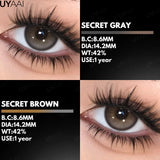 Popxstar  1pair Colored Contact Lenses for Eyes Natural Brown Contact Blue Eyes Lenses Korean Gray Contacts Yearly Green Pupils
