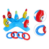 Popxstar Inflatable Pool Bowling Toss Game Inflatable Floating Hoops with Rings Outdoor Swimming Pool accessories Summer Water Play