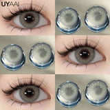 Popxstar  1 Pair Colored Contact Lenses for Eyes Natural Fashion Lenses Gray Beauty Pupils Blue Eye Lenses Cosmetics Soft Lenses