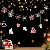 Popxstar Christmas Party Background Flag Pendant Cartoon Cute Snowflake Decoration 1 Set 1 Piece