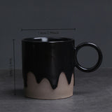 Creative Retro Coarse Ceramic Flow Glazed Coffee Cup Plate Set Latte Cup Home Makeup Cup