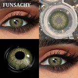 1 Pair Colored Contact Lenses Brown Green Lenses Natural Look Eye Makeup Softlens Beautiful Gray Pupils for Yearly Use