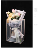 Popxstar Transparent Tote Bag Flower Bouquet Packaging Bag Long Clear Valentine's Day Florist Supply Gift Bag Women Handbag Shoulder Bag