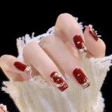 popxstar 24Pcs Mid-Length Fake Nails 3D Flower Pearl Designs Nude Pink Color Press on Nails Ballerina False Nails for Women DIY Manicure