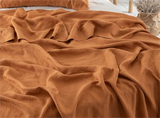 Popxstar Pure Linen Bed Sheets 100% Stone Washed French Linen Solid Color Breathable and Durable for Hot Sleepers 1 PC Flat Sheet