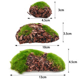 Popxstar 6pcs Artificial Green Moss Plants Simulated Moss Stone Creative Home Garden Lawn Floor Ornament Landscape Bonsai Decoration