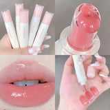 Popxstar Jelly Lip Gloss Lasting Nude Pink High Gloss Lip Glaze Moisturizing Lipstick Mirror Water Lip Tint Korean Beauty Lip Care Makeup
