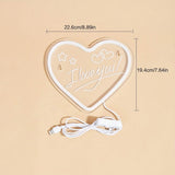 Popxstar  Heart-shaped LED Neon Sign, USB-powered Decorative Wall Lamp, Suitable for Wall and Tabletop Decoration, for Use in Bedrooms, C