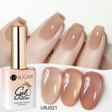 popxstar UR SUGAR 15ml Jelly Milky White Translucent Color Gel Polish Semi Permanent UV Gel Nail Art Soak Off Gel Varnish Latest Fashion