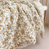 Popxstar Baby Camellia Rose Print Muslin Blanket Quilt for Summer Infant Floral Muslin Comforter Napping Cover for Baby Bedding Quilts