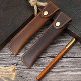 Popxstar Retro Fountain Pen Case Genuine Leather Handmade Pencil Bag Pen Cover Stationery Creative Protective Cover School Supplies