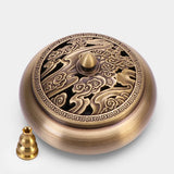 Popxstar  Incense Furnace Pure Copper Household Indoor Sandalwood Antique Pan Incense Furnace Soothes The God Incense Furnace