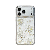 Popxstar  Korean Cute 3D Glaze Flower Pearl Clear Phone Case For iPhone 17 15 14 13 Pro Max 16 plus 11 12 Air Shockproof Transparent Cover