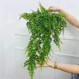 Popxstar 2pcs 90cm Persian Fern Leaves Vines Home Room Decor Hanging Artificial Plant Plastic Leaf Grass Wedding Party Wall Balcony Decor