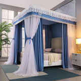 Four Season Quadrate Palace Mosquito Net with Frame Romantic Shading Bed Curtain Canopy Nets Three-door Bedcover Curtain