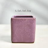 Jelly color Ice cracked glaze ceramic small flowerpot flower pot plant pot planter square home office desktop artwork ornament