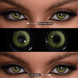 Popxstar  Contact Lenses 2Pcs Blue Green Contact Lenses Color Permanent Makeup Machine Changing Pupil and Eyes Color Fashion Lenses