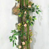 Artificial Natural Bark Decoration Real Dried Pine Tree Bark with Artificial Moss for DIY Festival Home Party Wall Embellishment