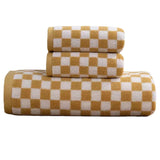 Popxstar Vintage Plaid Bath Towel Checkerboard Hand Towel Absorbent Face Bathroom Home Hotel Outdoor Comfortable Towels Kawaii