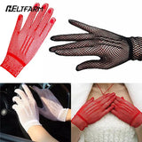 Popxstar UV-Proof Driving Gloves Mesh Fishnet Gloves Nylon Mesh Solid Thin Summer Women Gloves Mitten Animals Gloves Woman