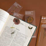 Popxstar 5Pcs Flower Series Bookmarks for Books PVC Book Mark Page Marker Cute Stationery Student School Supplies