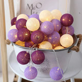 Popxstar Battery Colorfull Cotton Garland 4cm LED Balls Christmas String Holiday Lights for Home Decoration Wedding Fairy Bedroom Decor