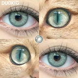 Popxstar  1Pair Color Contact Lenses New Product Lan Cat Sclera Blue Green Lenses Degree Prescription -0.00 to -8.00 Beauty Pupils