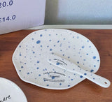 Popxstar Ele White Cerc Western Dinner Plate with  Knot Simple Design Oval ape Fi Plate Home Use Cake Serving Di