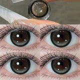 Two Pairs of Large Diameter Black Eye Color Contact Lenses Prescription Myopic Band Diopter Lenses Eye Use Cosmetics Naturally