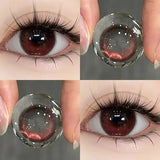 Popxstar  2Pcs Korea Colored Contact Lenses Prescription Myopia Degree -0.00 to-8.00 Blue Makeup Soft Lens Eye Beauty Pupil Lan Cat