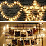 Popxstar 3m 20 LED Photo Clip Fairy String lights Card Holder Garland lamp for Christmas Wedding Party Fairy Lights christmas decorations