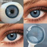 1 Pair Blue Color Contact Lenses Grey Pupils Fashion Natural Soft Lens Eye Makeup Contacts Cosmetics Color Lens Yearly