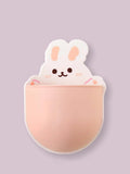 1pc Rabbit Pattern Wall Mounted Stationery Storage Box, Cute Multi-Purpose Pen Holder For School Student, Office Back To School Desk Office Supplies Office Accessories