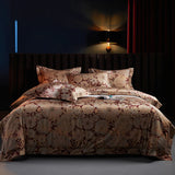 Popxstar  Premium 1000TC Egyptian Cotton Luxury Bedding Set Boho Style Digital Printing Duvet Cover Flat/Fitted Bed Sheet Pillowcases 4Pcs