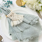 Popxstar 10PCS Set Semi-Sheer Gauze Wedding Table Runner Sage Green Cheesecloth Table Dining Party Christmas Banquets Arches Cake Decor
