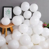 Popxstar 115pcs White Memorial Day Party Arch Background Baby Shower Supplies Event Celebration Decor Kids Birthday Balloon Garland Kits