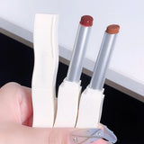 Popxstar Red Lip Tint Black White Tube Lipstick Light Watery Lip Glaze Soft Mist Lip Gloss Moisture Lipstick 1pcs Mirror Watery