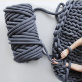 Popxstar Hand Knitting Spin Coarse Thread, DIY, Pet Nest, Thick Chunky Yarn, Cotton Wool Tube Crochet Yarn, Soft Bulky Arm Roving Blanket