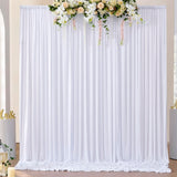 Popxstar Free White Backdrop Curtains for Wedding Parties, Polyester Photography Backdrop Drapes for Birthday Parties Stage