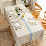 Popxstar Floral Pattern Tablecloth for Dining Table,Dust Proof Spillproof Soil Resistant Cotton Linen Rectangle Table Cover