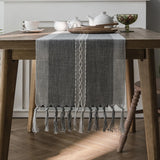 Popxstar  Table Runner Nordic Jacquard Geometric Table Flag Tassel Fashion Tea Flag Dining Flag Long Polyester Cotton Tablecloth