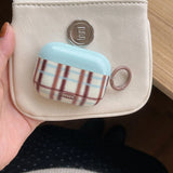 Popxstar  Korea fashion cute plaid sweater pattern gloss cover soft shockproof protection case for airpods 1 2 3 4 pro 2 coque fundas
