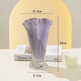 Vegetable glass vase transparent hydroponics dried flowers flower arrangement ornament desktop decoration living room home