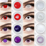 Popxstar 1 Pair/2pcs Lenses Cosplay Anime Contact Lenses for Eyes Vision Correction Comestic Myopia Prescription Contact Lenses