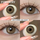 1 Pair Color Brown Contact Lenses for Eyes Yearly Natural Looking Cosmetic Eyes Lenses Cosmetic Beauty Women Lenses