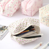 Popxstar 1 pc exquisite bowknot single-layer pencil case, floral pattern design storage bag, a must-have for back to school season