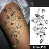 Popxstar Waterproof Temporary Tattoo Sticker snake flower rose Flash Tatoo sexy Arm Large Size Black Wrist Fake Tatto For Body Art Women