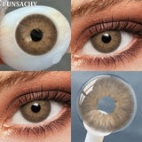 1 Pair Blue Color Contact Lenses Grey Pupils Fashion Natural Soft Lens Eye Makeup Contacts Cosmetics Color Lens Yearly