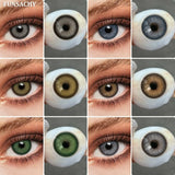 1 Pair Blue Color Contact Lenses Grey Pupils Fashion Natural Soft Lens Eye Makeup Contacts Cosmetics Color Lens Yearly
