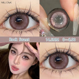 1 Pair Hot Selling Colored Contact Lense with Prescription Natural Pink Eye Lenses Yearly Use Pupils Free Shipping